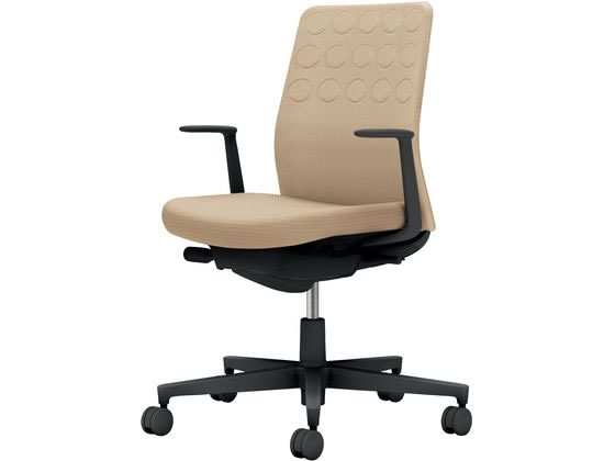 樂天商城 - 【レビュー投稿で100円OFFクーポン】【メーカー直送】コクヨ モネット 背クッション L肘 ブラック ソフトベージュ(U)【代引不可】【組立・設置・送料無料】肘付き 固定肘タイプ 布張りチェア オフィスチェア オフィス家具