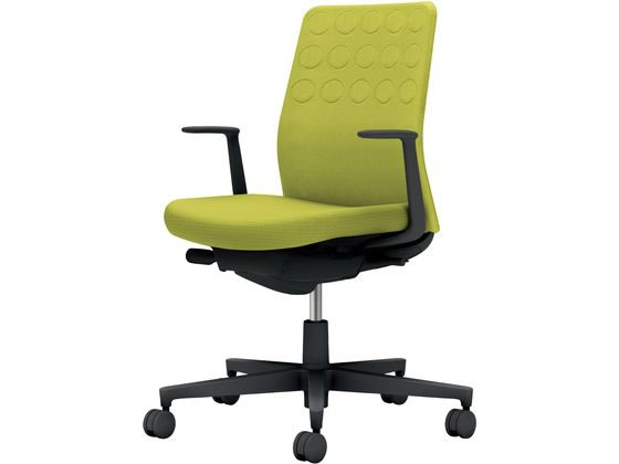 【メーカー直送】コクヨ モネット 背クッション L肘 ブラック ライトオリーブ(W)【代引不可】【組立・設置・送料無料】 肘付き　固定肘タイプ 布張りチェア オフィスチェア オフィス家具