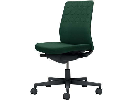 【レビュー投稿で100円OFFクーポン】【メーカー直送】コクヨ モネット 背クッション 肘無 ブラック ディープグリーン(W)【代引不可】【組立・設置・送料無料】肘なし 布張りチェア オフィスチェア オフィス家具