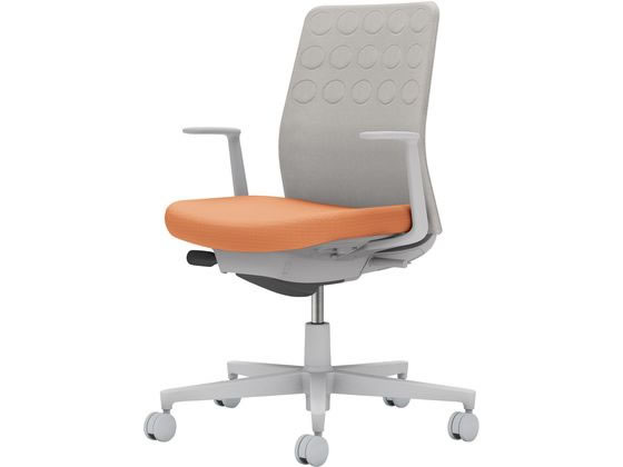 【メーカー直送】コクヨ モネット 背クッション L肘 ライトグレー ライトグレー ペールテラコッタ(U)【代引不可】【組立・設置・送料無料】 肘付き　固定肘タイプ 布張りチェア オフィスチェア オフィス家具