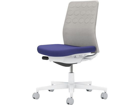 【メーカー直送】コクヨ モネット 背クッション 肘無 WHグレー Lグレー ディープパープル(W)【代引不可】【組立・設置・送料無料】 肘なし 布張りチェア オフィスチェア オフィス家具