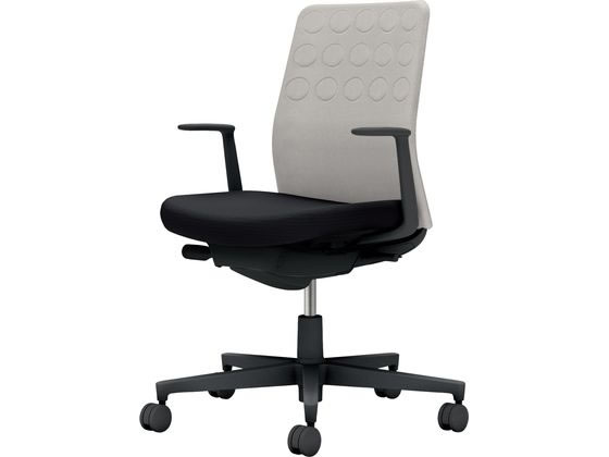 【メーカー直送】コクヨ モネット 背クッション L肘 ブラック ライトグレー ブラック(U)【代引不可】【組立・設置・送料無料】 肘付き　固定肘タイプ 布張りチェア オフィスチェア オフィス家具