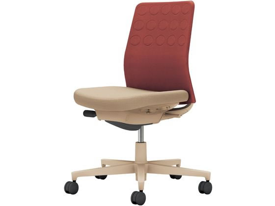 【レビュー投稿で100円OFFクーポン】【メーカー直送】コクヨ モネット 背クッション 肘無 Sベージュ Pレッド Sベージュ(U)【代引不可】【組立・設置・送料無料】肘なし 布張りチェア オフィスチェア オフィス家具