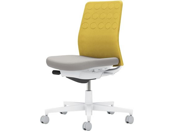 【メーカー直送】コクヨ モネット 背クッション 肘無 WHグレー オリーブイエロー ライトグレー(U)【代引不可】【組立・設置・送料無料】 肘なし 布張りチェア オフィスチェア オフィス家具