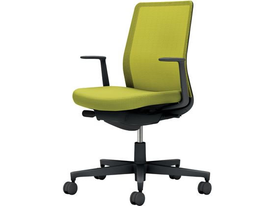 【レビュー投稿で100円OFFクーポン】【メーカー直送】コクヨ モネット 背メッシュ L肘 ブラック ライトオリーブ(U)【代引不可】【組立・設置・送料無料】肘付き 固定肘タイプ メッシュチェア オフィスチェア オフィス家具