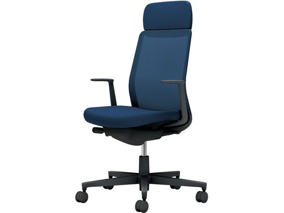 【マラソン限定★2,000円クーポン＆ポイント2倍】【メーカー直送】コクヨ モネット 背メッシュ L肘 ブラック ネイビー(U)【代引不可】【組立・設置・送料無料】肘付き 固定肘タイプ メッシュチェア オフィスチェア オフィス家具