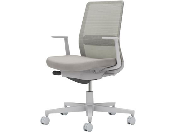 【スーパーSALE限定★10％以上OFF＆2,000円クーポン】 【メーカー直送】コクヨ モネット 背メッシュ L肘 ライトグレー ライトグレー(U)【代引不可】【組立・設置・送料無料】 肘付き　固定肘タイプ メッシュチェア オフィスチェア オフィス家具