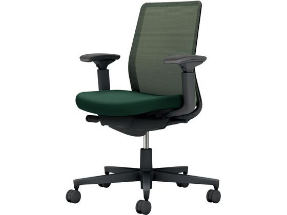 【レビュー投稿で100円OFFクーポン】【メーカー直送】コクヨ モネット 背メッシュ 可動肘 ブラック ディープグリーン(U)【代引不可】【組立・設置・送料無料】肘なし メッシュチェア オフィスチェア オフィス家具