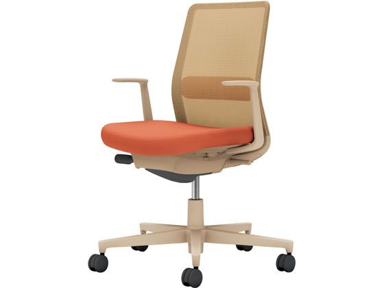 【楽天大感謝祭限定★26日9:59迄ポイント2倍】【メーカー直送】コクヨ モネット 背メッシュ L肘 Sベージュ Sベージュ ソフトテラコッタ(U)【代引不可】【組立・設置・送料無料】肘付き 固定肘タイプ メッシュチェア オフィスチェア オフィス家具