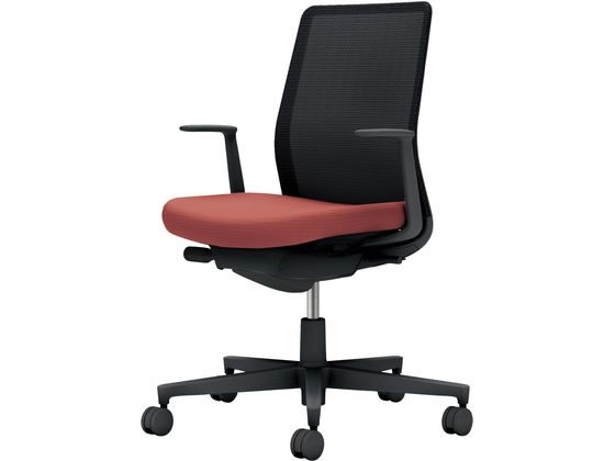 【レビュー投稿で100円OFFクーポン】【メーカー直送】コクヨ モネット 背メッシュ L肘 ブラック ブラック パーシアンレッド(U)【代引不可】【組立・設置・送料無料】肘付き 固定肘タイプ メッシュチェア オフィスチェア オフィス家具