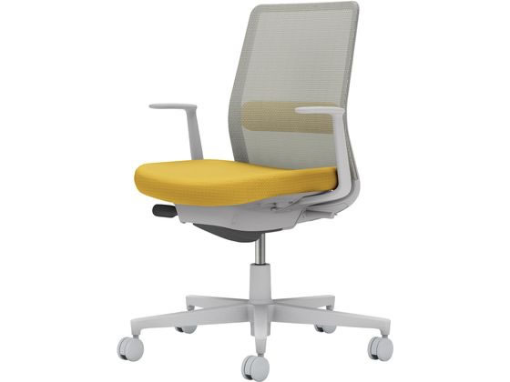 【楽天大感謝祭限定★26日9:59迄ポイント2倍】【メーカー直送】コクヨ モネット 背メッシュ L肘 ライトグレー ライトグレー オリーブイエロー(U)【代引不可】【組立・設置・送料無料】肘付き 固定肘タイプ メッシュチェア オフィスチェア オフィス家具