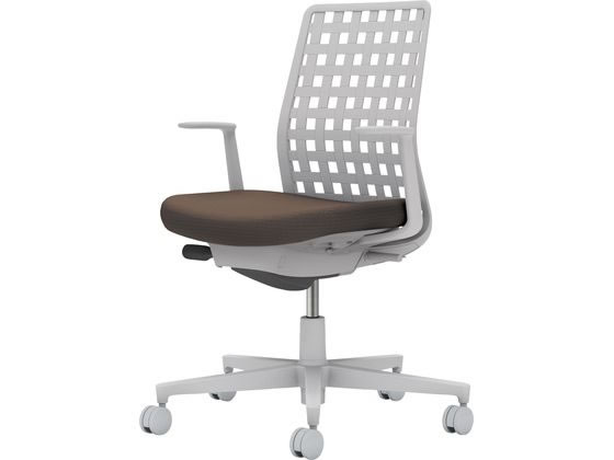 【商品説明】一人ひとりが働きやすい空間へ。インテリアフレンドリーなタスクチェアー【仕様】●品番：C03−G310U−GM6E2X1●カラー：本体／ライトグレー●カラー：座／ダークグレージュ、背／ライトグレー●ランバーサポート：なし●外寸法：幅710×奥行（脚部除く）495×高さ875〜965mm●座面寸法：幅500×奥行415〜465mm●肘内寸法：幅460mm●座面高さ：415〜505mm●肘高さ：600〜690mm●材質：背／（背板）強化ナイロン●材質：座／（座板）PP（張り地）ポリエステル（クッション）モールドウレタン●材質：肘／強化ナイロン●材質：脚／強化ナイロン、キャスター／ポリウレタン巻き（φ60mm）●質量：12．5kg●機能：ガス圧昇降式、オートフィット　シンクロロッキング、ロッキング反力　簡易調節機能（5段階）、ロッキング角度　範囲調節機能（4段階・角度：　0、6、13、20°）、座の奥行き調節（ストローク：50mm）、座の高さ調節（ストローク：90mm）、ポスチャーサポートシート●生産国：日本●保証期間：外観・表面仕上げ1年、機構部・可動部2年、構造体10年●グリーン購入法適合【備考】※メーカーの都合により、パッケージ・仕様等は予告なく変更になる場合がございます。【検索用キーワード】コクヨ　KOKUYO　こくよ　もねっと　モネット　monet　モネット背樹脂シェルL肘　モネット　背樹脂シェル　L肘　オフィスチェア　チェア　チェアー　イス　いす　椅子　OAチェア　おしゃれ　デザイン　ダークグレージュ　C03−G310U−GM6E2X1　C03G310UGM6E2X1　L型肘　肘つき　肘付き　在宅　ソロワーク　スモールオフィス　ポリウレタン　オフィスチェア　樹脂チェア　R372JJワークスタイルや空間に合わせて、カラーとマテリアルの組み合わせを自由にアレンジ。