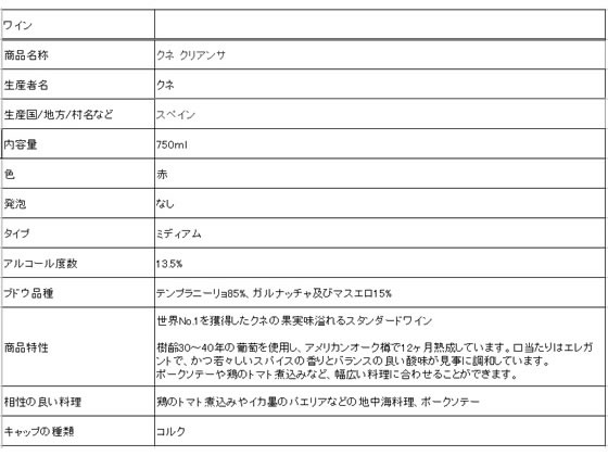 【お取り寄せ】三国ワイン クネ クリアンサ 赤 750ml イタリア スパークリングワイン シャンパン お酒 cocodecow-10808986 ココデカウ サンプル画像2