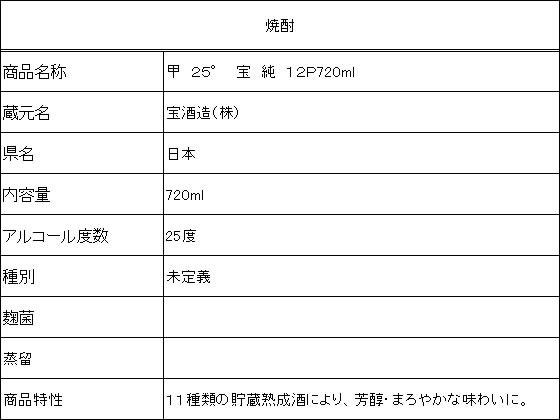 【お取り寄せ】宝酒造 宝 純 12 25度 720ml 甲類焼酎 お酒 cocodecow-10807163 ココデカウ サンプル画像2