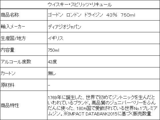 【レビュー投稿で100円OFFクーポン】【お取り寄せ】ディアジオジャパン ゴードン ロンドン ドライジン 43% 750ml 輸入 ジン 洋酒 お酒