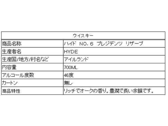 【マラソン限定★ポイント2倍＆2,000円クーポン】【お取り寄せ】HYDE ハイド NO.6 ...