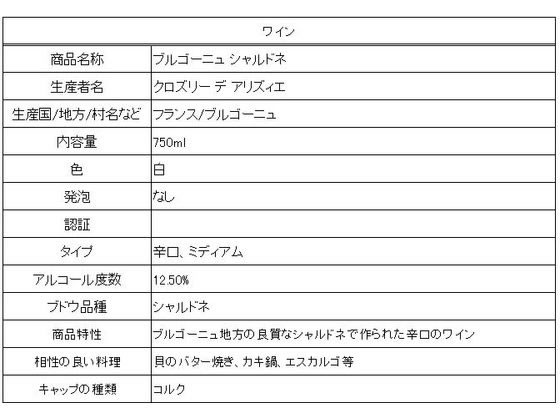 【お取り寄せ】ローヤルオブジャパン ブルゴーニュ シャルドネ 750ml 12.5度 フランス 白ワイン お酒 cocodecow-10809476 ココデカウ サンプル画像2
