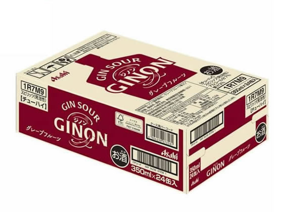 【マラソン限定★24日9:59迄ポイント2倍】アサヒビール アサヒ GINON グレープフルーツ 350mL缶 24本ケース グレープフルーツ系 チューハイ ハイボール お酒