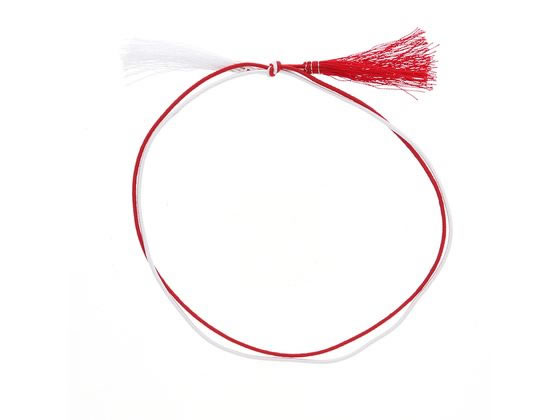 【レビュー投稿で100円OFFクーポン】【お取り寄せ】カラーゴム 細2重ゴム房 特中 40cm 赤白 50本 001510107 包装 包装紙 ラッピング