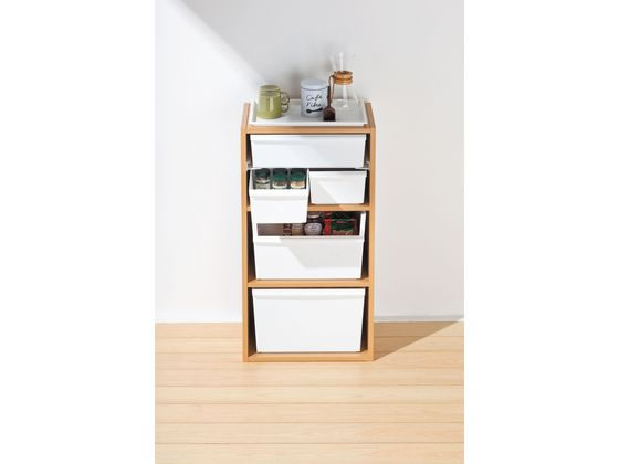 【レビュー投稿で100円OFFクーポン】【お取り寄せ】ライクイット ジャストイット コンテナースリム(浅) ホワイト 衣装収納 収納 日用雑貨 [3]