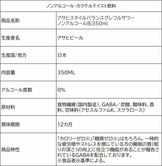 【レビュー投稿で100円OFFクーポン】アサヒ スタイルバランス グレフルサワー ノンアルコール 350mL チューハイ カクテルテイスト ノンアルコール飲料 お酒