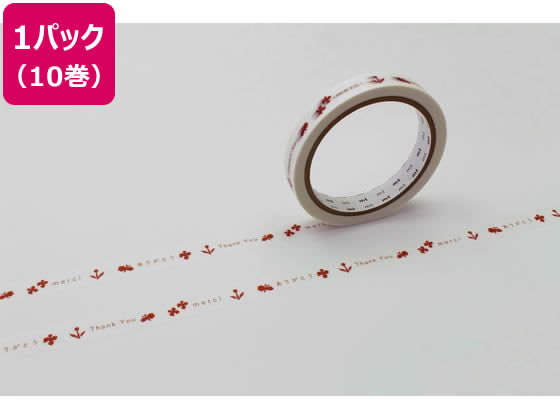 【レビュー投稿で100円OFFクーポン】【お取り寄せ】カモ井 mt large core ありがとう 強粘着 10巻 MT10L070 デコレーション用マスキン...