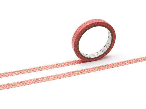 【レビュー投稿で100円OFFクーポン】【お取り寄せ】カモ井 mt large core 麻の葉・朱赤 強粘着 MT01L075 デコレーション用マスキングテー...