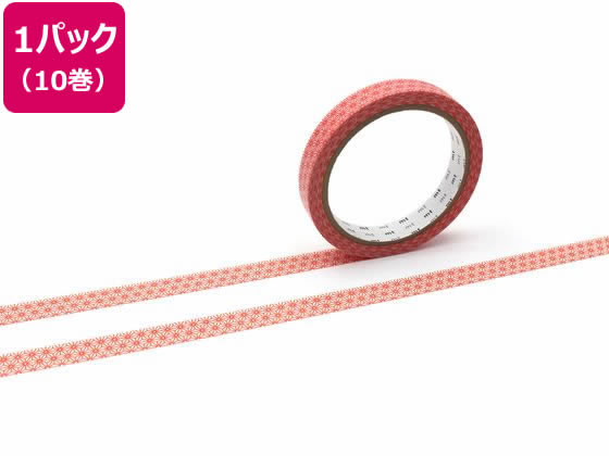 【レビュー投稿で100円OFFクーポン】【お取り寄せ】カモ井 mt large core 麻の葉・朱赤 強粘着10巻 MT10L075 デコレーション用マスキン...