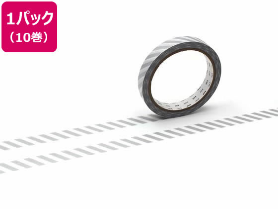 【レビュー投稿で100円OFFクーポン】【お取り寄せ】カモ井 mt large core ストライプ・銀 強粘着 10巻 MT10L076 デコレーション用マス...