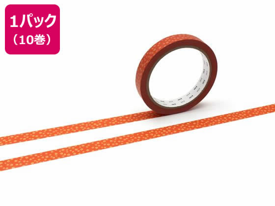 【レビュー投稿で100円OFFクーポン】【お取り寄せ】カモ井 mt large core ねじり梅・赤橙 強粘着 10巻 デコレーション用マスキングテープ 15...