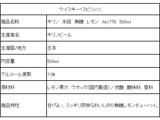 【レビュー投稿で100円OFFクーポン】キリンビール 氷結 無糖 レモン Alc7% 500ml レモン系 チューハイ ハイボール お酒