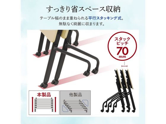 【レビュー投稿で100円OFFクーポン】【メーカー直送】Netforce 平行スタッキングテーブル W1800×D600 WH×WH【代引不可】【お客様組立】フラップテーブル 折りたたみテーブル 長机 会議用テーブル オフィス家具 [2]