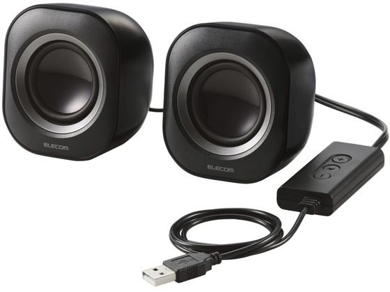 【お取り寄せ】エレコム PCスピーカー 有線 USB接続 小型 ブラック MS-P08USB3BK スピーカー マイク PC周辺機器 パソコン 家電