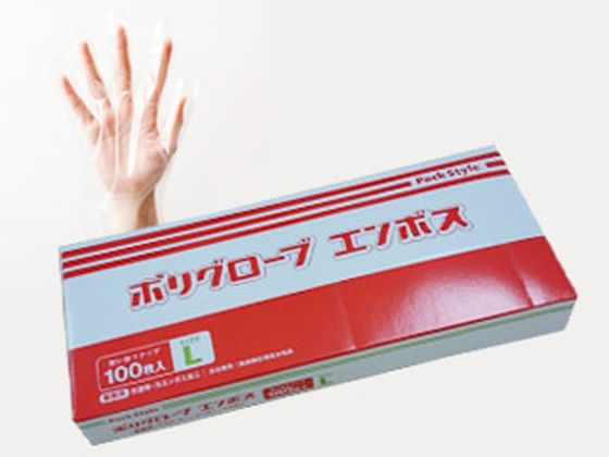 【お取り寄せ】パックスタイル ポリ手袋 半透明 箱入 L 100枚 ポリエチレン 使い捨て手袋 作業