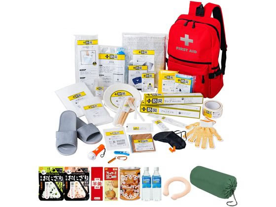 【レビュー投稿で100円OFFクーポン】【メーカー直送】ファミリー・ライフ 防災士が選んだオリジナル防災用品 39点セットDX【代引不可】非常用持ちだし袋 避難グッズ 防災