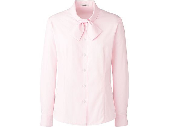 【お取り寄せ】ボンマックス 長袖ブラウス ピンク 19号 RB4151-9 ブラウス 長袖 カットソー リボン スカーフ 事務服 ユニフォーム