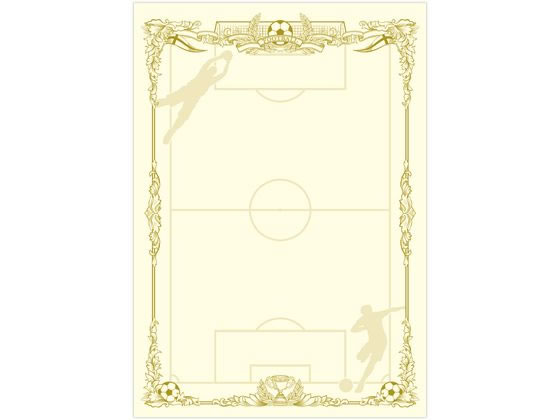 【レビュー投稿で100円OFFクーポン】ササガワ スポーツ賞状用紙 A4判 サッカー 横書用 10枚 10-1800 賞..