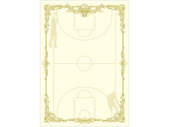 【レビュー投稿で100円OFFクーポン】ササガワ スポーツ賞状用紙 A4判 バスケ 横書用 10枚 10-1801 賞状..