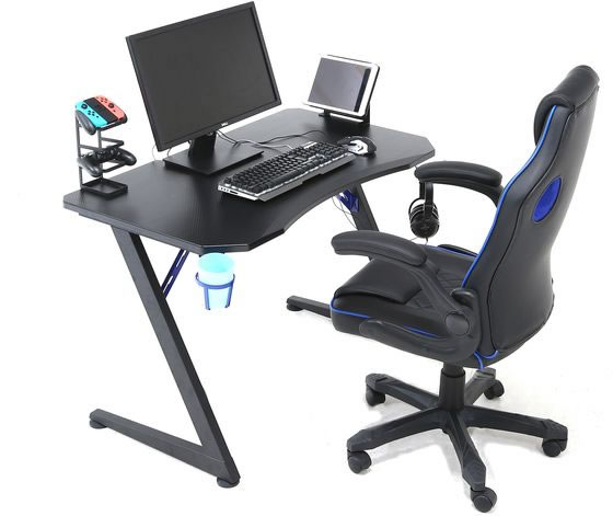 【楽天スーパーSALE限定★ポイント2倍&2,000円クーポン】【メーカー直送】不二貿易 ゲーミングデスク レイズ ブルー【代引不可】【お客様組立】平机 スチールデスク ワゴン オフィスデスク 事務机 オフィス家具 [2]