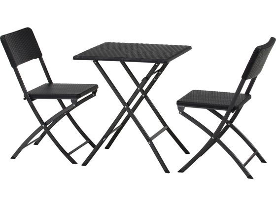 【レビュー投稿で100円OFFクーポン】【メーカー直送】不二貿易 テーブル&チェア 3点セット ブラック ラ..