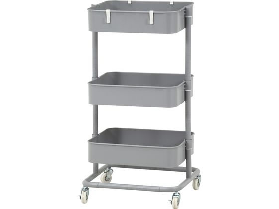 【レビュー投稿で100円OFFクーポン】【メーカー直送】不二貿易 高さが調整できるワゴン マルシェ グレー【代引不可】【お客様組立】キッチンワゴン キッチン収納 収納家具 インテリア 収納(3.0)