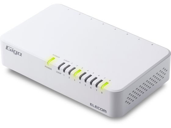 【ポイント2倍★19日20:00〜26日1:59迄】【お取り寄せ】エレコム スイッチングハブ 8ポート Giga対応 ホワイト EHC-G08PA4-W スイッチングハブ ネットワーク機器 パソコン 家電