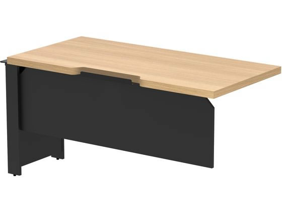 【レビュー投稿で100円OFFクーポン】【メーカー直送】RFヤマカワ ソリード ハーフデスク 増連 W1400XD700 オークXブラック脚【代引不可】【お客様組立】木製デスク ワゴン オフィスデスク 事務机 オフィス家具 [2]