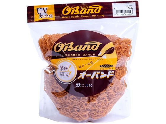 【レビュー投稿で100円OFFクーポン】【お取り寄せ】共和 輪ゴム オーバンド 透明袋 #7 アメ 500g GAA-N..