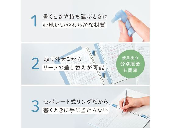 【マラソン限定★ポイント2倍】キングジム リングノート ラセーノ 白 A5 9064-W リング綴じタイプメモ ふせん インデックス ノート