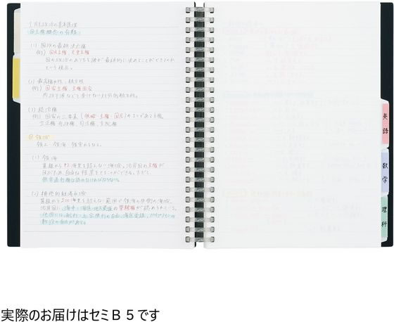 【マラソン限定★ポイント2倍】リヒトラブ リングノート保存用ノート セミB5 ブラック N1851-24 バインダーノート B5 バインダー ノート