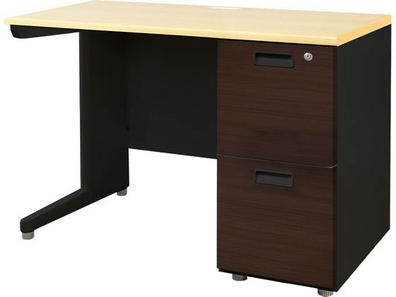 【レビュー投稿で100円OFFクーポン】【メーカー直送】Netforce ナッツ 片袖机 スリム 2段 W1000 BK×NA×..