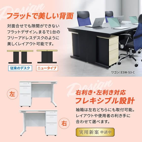 【マラソン限定★ポイント2倍&2,000円クーポン】【メーカー直送】Netforce ナッツ 片袖机 スリム 2段 W1400 WH×WH×WH無地【代引不可】【お客様組立】 片袖机 スチールデスク ワゴン オフィスデスク 事務机 オフィス家具 [3]