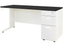 【レビュー投稿で100円OFFクーポン】【メーカー直送】Netforce ナッツ 片袖机 スリム 3段 W1400 WH×BK×WH無地【代引不可】【お客様組立】片袖机 スチールデスク ワゴン オフィスデスク 事務机 オフィス家具