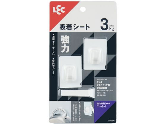 【マラソン限定★ポイント2倍】【お取り寄せ】レック 強力吸着シートフック 小 2個入 H00470 粘着フック 粘着タイプ掲示 掲示物留め 吊下げ POP 掲示